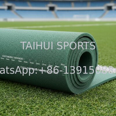 맞춤형 길이 인조 잔디 스포츠 필드를 위한 FIFA 인증 다이아몬드 홀 디자인 충격 흡수 패드 언더레이