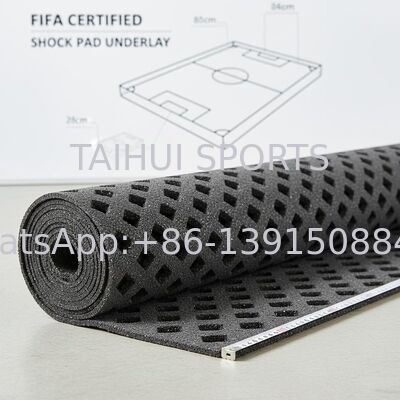 맞춤형 길이 인조 잔디 스포츠 필드를 위한 FIFA 인증 다이아몬드 홀 디자인 충격 흡수 패드 언더레이