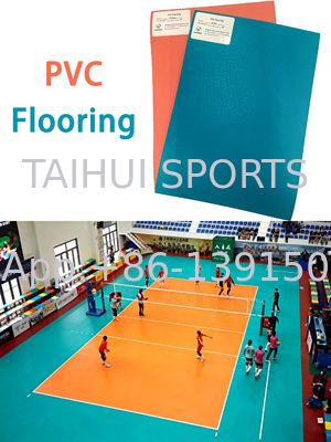 6mm 배드민턴 Pvc 바닥 타일 녹색 / 파란색 / 노란색 / 빨간색 / 회색 피트니스 야외 실내 PVC 바닥